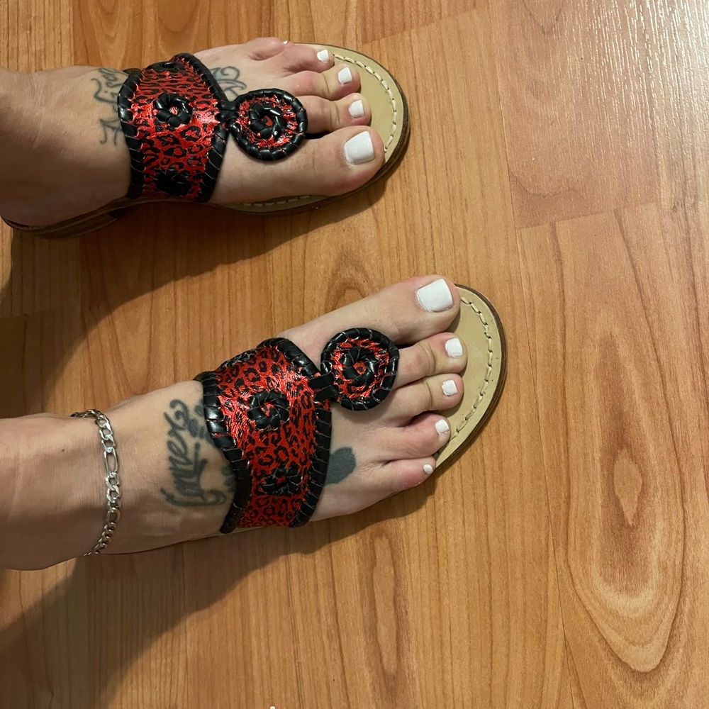 Jack Roger sandals red black size 8